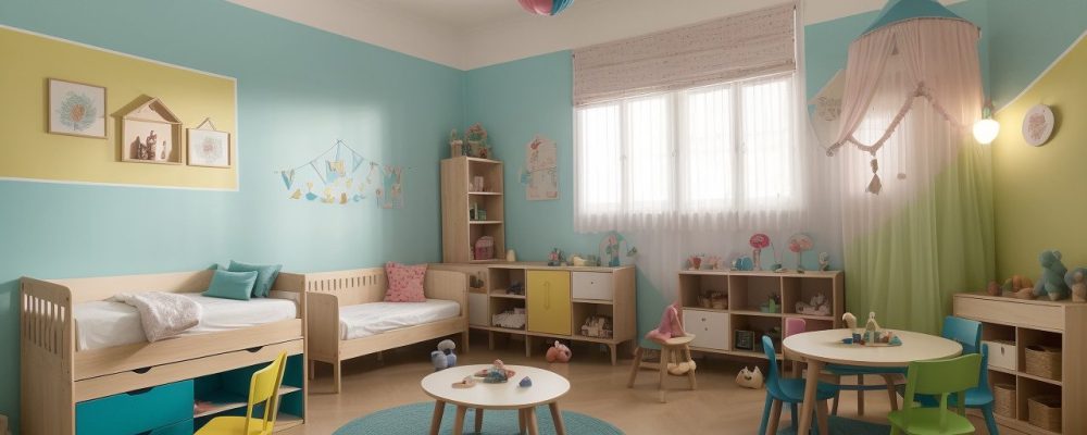 Crianças ouvindo uma contadora de histórias, com fantoches e livros ilustrados, estimulando a imaginação e o desenvolvimento da linguagem na educação infantil.