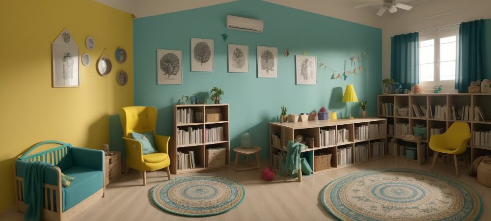 Crianças ouvindo contadores de histórias em sala de aula, com foco na imaginação e desenvolvimento infantil.