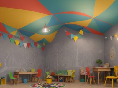 Crianças ouvindo atentas a contação de histórias na educação infantil, com um professor gesticulando e usando recursos visuais para envolvê-las