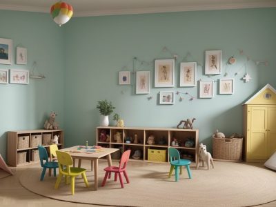 Crianças ouvindo e interagindo com um contador de histórias em uma sala de aula vibrante, promovendo a contação de histórias na educação infantil.