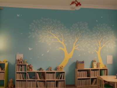 Crianças atentas ouvindo a contação de histórias na educação infantil, com livros coloridos e um ambiente acolhedor