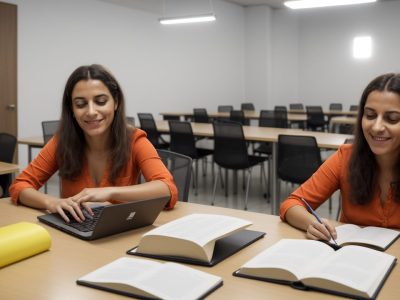 Servidores públicos estudando contrato de trabalho e direitos trabalhistas para concurso.
