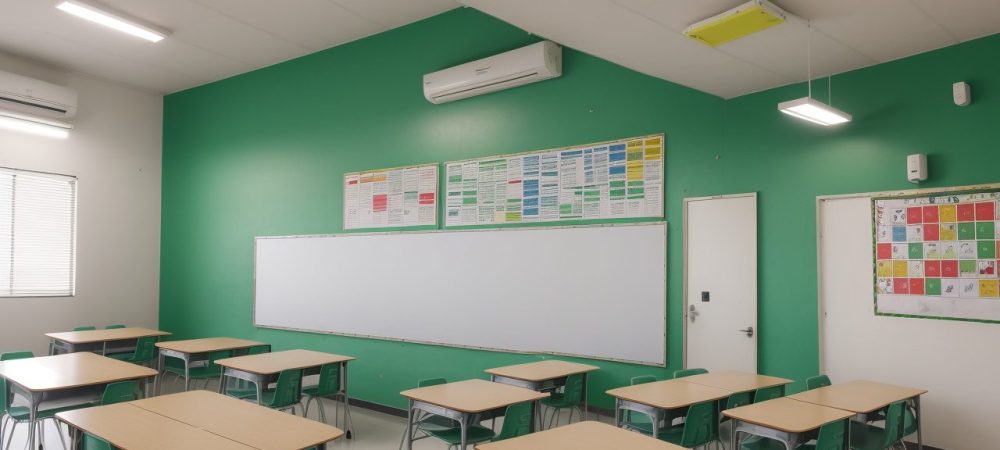 Coordenador pedagógico em sala de aula, orientando e promovendo a coordenação escolar e orientação educacional
