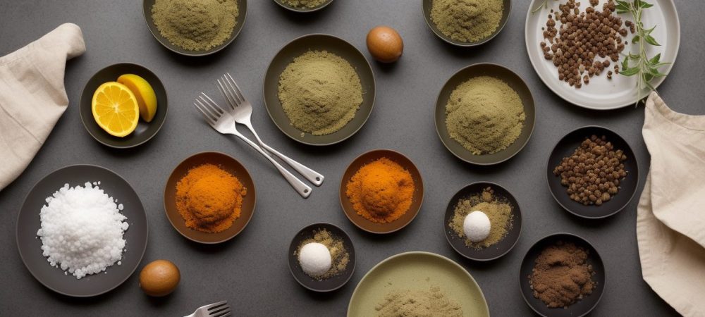 Utensílios de cozinha organizados com ingredientes frescos e dicas práticas para cozinhar.