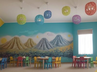 Crianças ouvindo atentamente uma contadora de histórias, usando fantoches e elementos visuais para contar histórias na educação infantil.