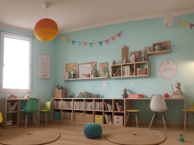 Crianças atentas ouvindo uma professora contar histórias em sala de aula, demonstrando os benefícios da contação de histórias na educação infantil.