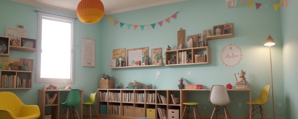 Crianças atentas ouvindo uma professora contar histórias em sala de aula, demonstrando os benefícios da contação de histórias na educação infantil.