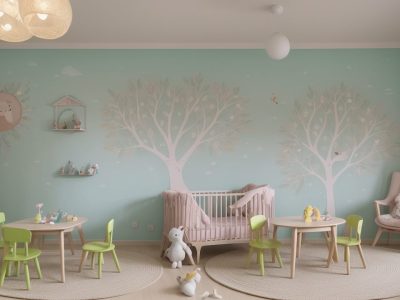 Crianças ouvindo atentas a contação de histórias na educação infantil, com livros e recursos visuais em uma sala de aula acolhedora.