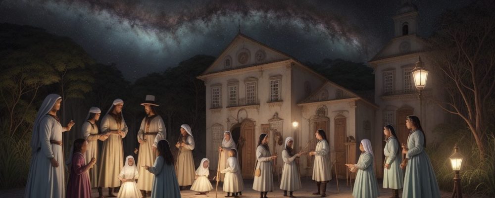 Crianças ouvindo histórias com entusiasmo, em um ambiente acolhedor e colorido, com recursos visuais.