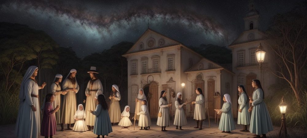 Crianças ouvindo histórias com entusiasmo, em um ambiente acolhedor e colorido, com recursos visuais.