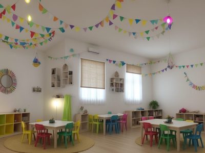 Crianças ouvindo atentas a um contador de histórias, com elementos visuais que evocam a magia da contação na educação infantil.