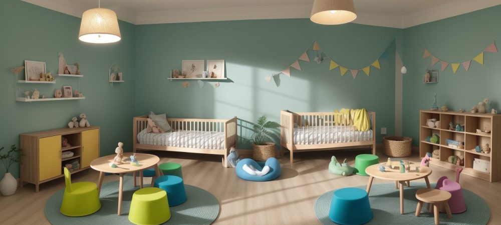 Crianças ouvindo atentas e felizes uma contação de histórias em ambiente acolhedor na educação infantil.