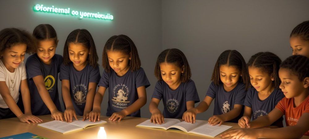 Crianças com TOD interagindo em sala de aula, com foco em estratégias de inclusão e bem-estar.