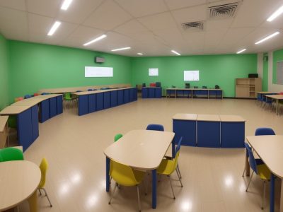 Crianças com TOD interagindo em sala de aula inclusiva, com educadores oferecendo apoio e estratégias de aprendizado.