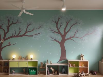 Crianças ouvindo atentamente uma contação de histórias em sala de aula, com elementos visuais e um ambiente acolhedor, promovendo aprendizado e imaginação.