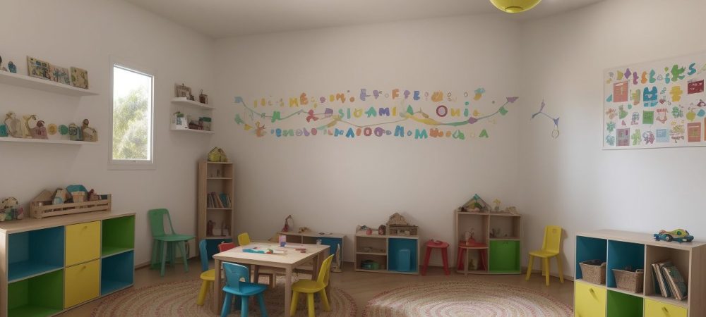 Crianças ouvindo e interagindo com uma contadora de histórias em uma sala de aula acolhedora, explorando os benefícios da contação de histórias na educação infantil.