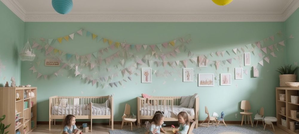 Crianças atentas a uma contação de histórias, com professor utilizando recursos visuais em sala de aula, estimulando a imaginação e aprendizado.