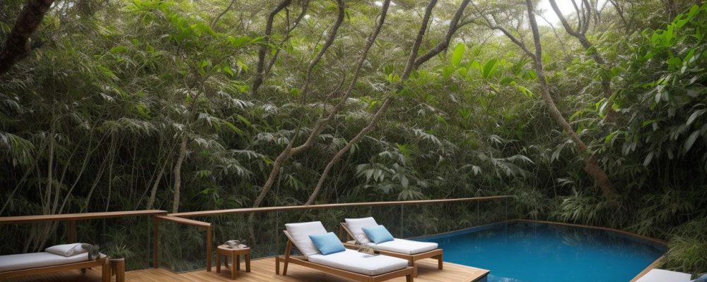 Ambiente de cromoterapia com luzes coloridas e paciente relaxando, ilustrando os benefícios da terapia das cores.