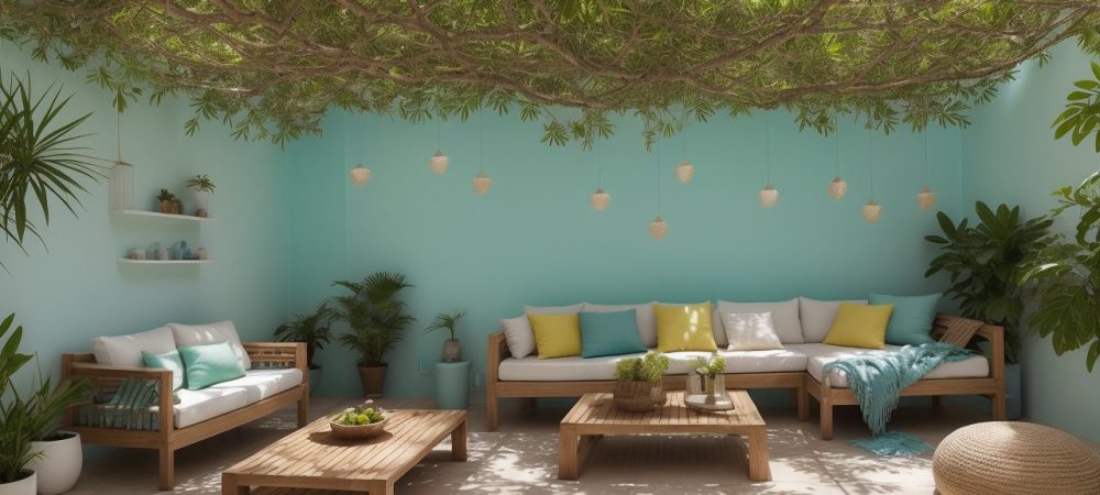 Ambiente de cromoterapia com luzes coloridas e elementos que promovem o bem-estar e a cura, utilizando os benefícios da terapia das cores