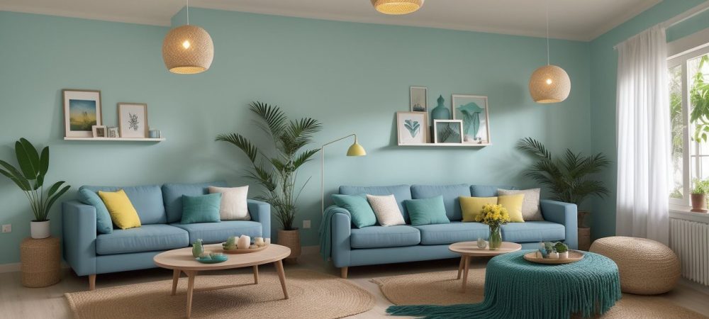 Ambiente de cromoterapia com iluminação colorida, demonstrando os benefícios da terapia das cores para o bem-estar.