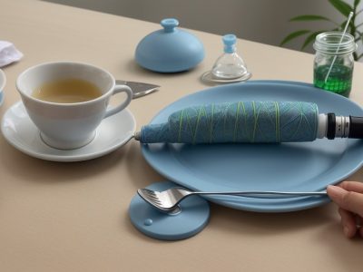 Representação de curativos e instrumentos médicos, simbolizando o tratamento de ferimentos e o cuidado com a cicatrização eficaz.