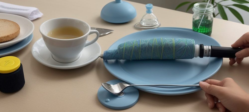 Representação de curativos e instrumentos médicos, simbolizando o tratamento de ferimentos e o cuidado com a cicatrização eficaz.