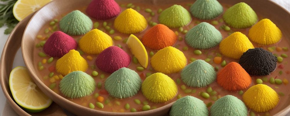 Uma mesa farta com pratos de culinária quilombola, representando a culinária afro brasileira e suas tradições culinárias.