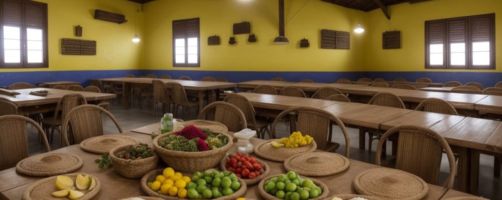 Alunos aprendendo culinária quilombola em sala de aula, com foco em receitas e cultura afro-brasileira.