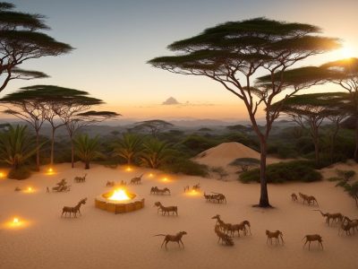 Ilustração vibrante mostrando a riqueza da cultura africana, com foco em civilizações, história e arte.