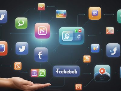 Representação visual da cultura digital no serviço público, com pessoas interagindo em redes sociais e acesso a cursos online