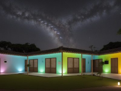 Sala de aula com educadores e alunos engajados em projetos colaborativos, explorando o Currículo em Ação e metodologias ativas