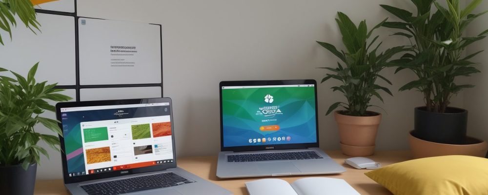 Ilustração de um corretor de imóveis estudando, com um computador aberto mostrando um curso online, representando a importância da capacitação profissional.