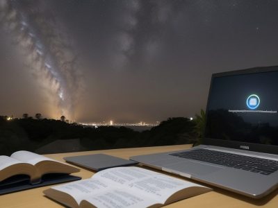 Estudantes estudando direito de família online, com laptop e livros, simbolizando aprendizado flexível e desenvolvimento profissional.