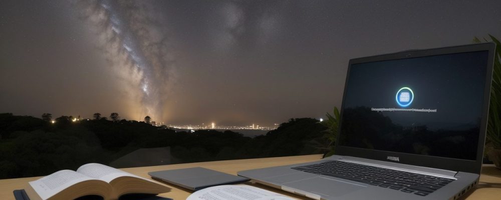 Estudantes estudando direito de família online, com laptop e livros, simbolizando aprendizado flexível e desenvolvimento profissional.