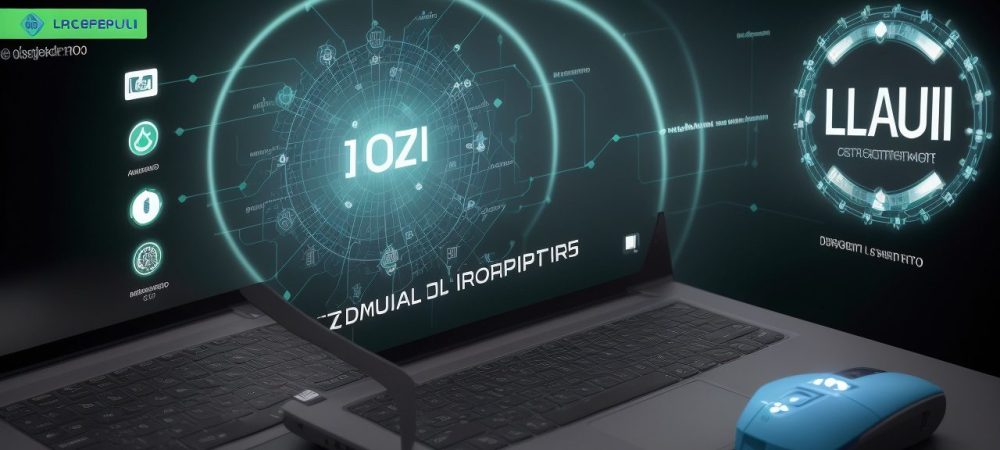 Ilustração de um profissional estudando em um curso LGPD online, com um certificado em destaque e dados protegidos em segundo plano, representando a lei geral de proteção de dados.