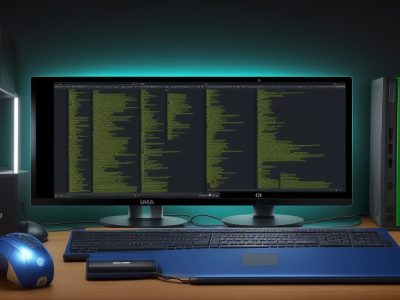 Estudante utilizando um curso Linux online para otimizar o gerenciamento de sistemas, com foco em comandos e Ubuntu.