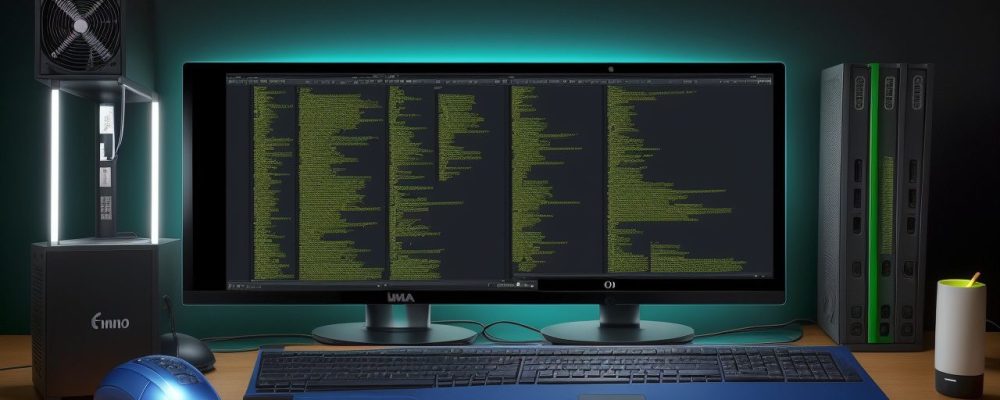 Estudante utilizando um curso Linux online para otimizar o gerenciamento de sistemas, com foco em comandos e Ubuntu.