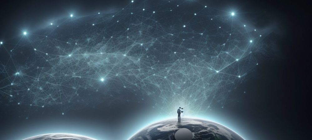 Ilustração de um profissional utilizando o MySQL Workbench, com foco em comandos de banco de dados e gráficos representando a gestão de dados.