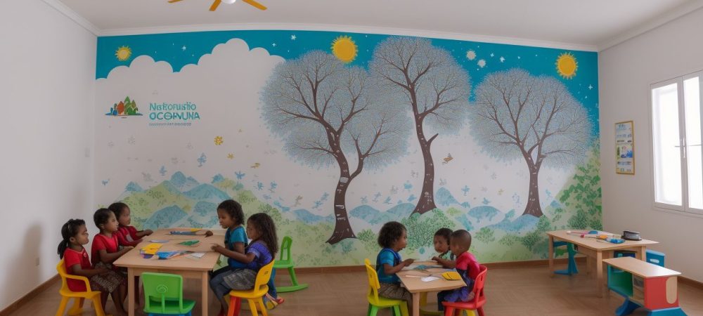 Crianças com altas habilidades em sala de aula, explorando mapas mentais e recebendo apoio de educadores para desenvolver seu potencial.