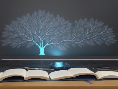 Imagem de um servidor público estudando em curso online jornada de trabalho, focado em gestão do tempo e produtividade