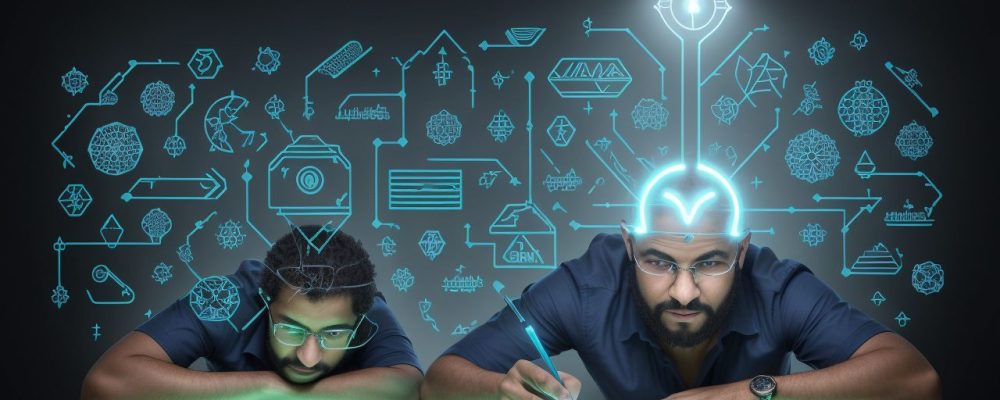 Representação visual de um servidor público otimizando sua jornada de trabalho e carreira com um curso online