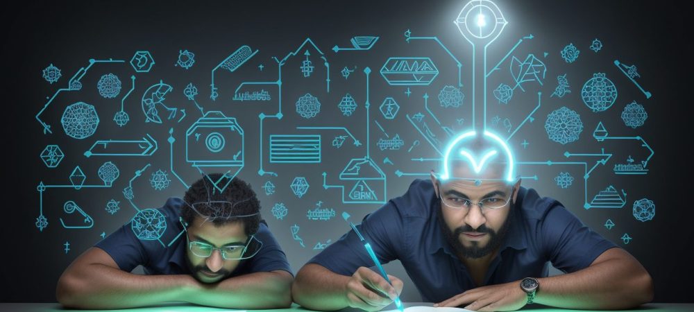 Representação visual de um servidor público otimizando sua jornada de trabalho e carreira com um curso online