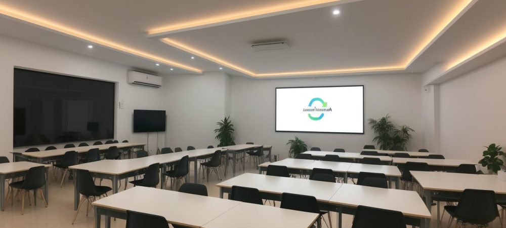 Imagem de um grupo diverso de pessoas participando de um curso online sobre políticas públicas de gênero e raça, com computadores e materiais de estudo.