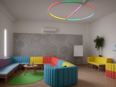 Estudantes engajados em curso online de temas transversais em sala de aula, com recursos digitais e projetos.