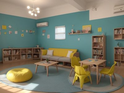 Sala de aula interativa com alunos em atividade de leitura e escrita com foco em alfabetização e letramento.