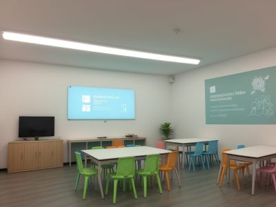Alunos em sala de aula utilizando recursos de um curso online de conhecimentos pedagógicos para aprimorar suas habilidades.