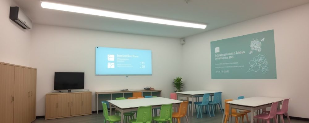 Alunos em sala de aula utilizando recursos de um curso online de conhecimentos pedagógicos para aprimorar suas habilidades.