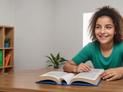 Criança realizando exercícios para dislexia em casa, com apoio e orientação do curso online