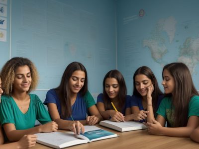 Imagem de um curso online de educação para o trânsito, mostrando pessoas aprendendo e interagindo para promover a segurança no trânsito.