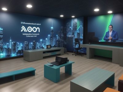 Representação visual de um curso online de gestão empresarial impactando positivamente a carreira de servidores públicos, com foco em gestão estratégica e projetos.